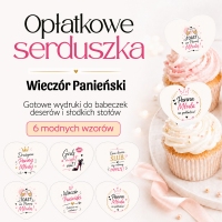 Serca opłatkowe do lodów i deserów - Wieczór Panieński - 18 szt