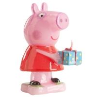 Świeczka urodzinowa 3D - Świnka Peppa z prezentem