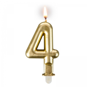 Świeczka urodzinowa "złota sztabka" - cyfra "4"