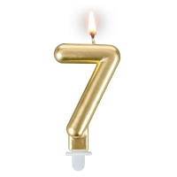 Świeczka urodzinowa "złota sztabka" - cyfra "7"