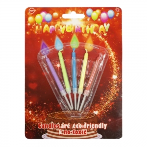 Świeczki urodzinowe - kolorowe płomienie 5szt