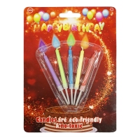 Świeczki urodzinowe - kolorowe płomienie 5szt