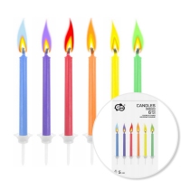 Świeczki urodzinowe - kolorowe płomienie 6szt
