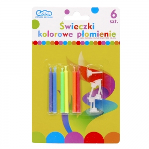 Świeczki urodzinowe - kolorowe płomienie 6szt
