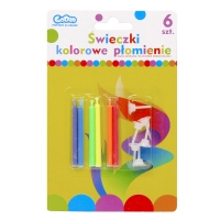 Świeczki urodzinowe - kolorowe płomienie 6szt