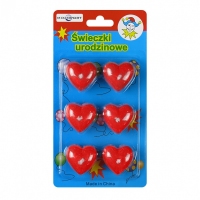 Świeczki urodzinowe serca - 6szt