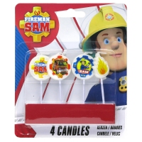 Świeczki urodzinowe strażak Sam - 4szt - Zestaw 1