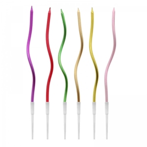 Świeczki urodzinowe - zakręcone mix 6szt