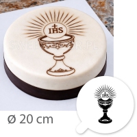 Szablon do aerografu - Komunijny - 20cm - Kielich + IHS - 808