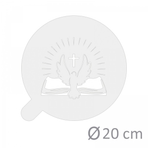 Szablon do aerografu - Komunijny - 20cm - KSIĘGA + GOŁĄBEK - 811