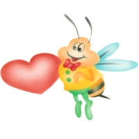 Szablon do aerografu - Pszczółka z sercem