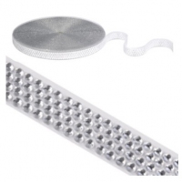 Taśma na bok tortu diamenty srebrne - 1m