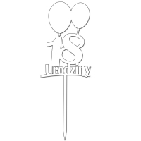 Topper - 18 urodziny z balonami (054B)