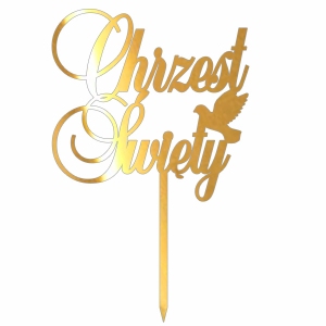 Topper Chrzest Święty Pisany - z gołąbkiem (220LZ)