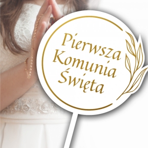 Topper - Gold Premium - Pierwsza Komunia Święta - 152N_B - Napis złoty