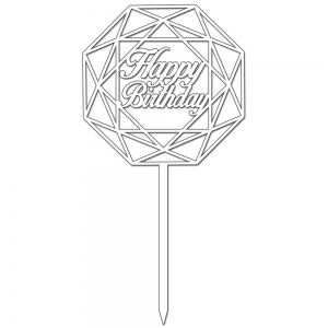 Topper - Happy Birthday geometryczne (049B)