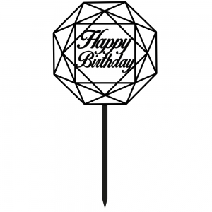 Topper - Happy Birthday geometryczne (049C )