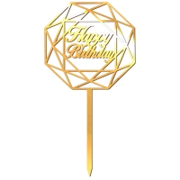 Topper - Happy Birthday geometryczne (049LZ)