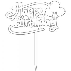 Topper Happy birthday z balonami (051B)