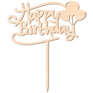 Topper - Happy birthday z balonami (051S)
