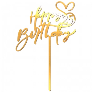 Topper - Happy Birthday z cyfrą - pisane (172LZ)