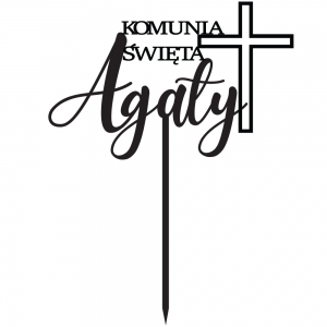 Topper - Krzyż Komunijny z imieniem (276C)