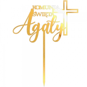 Topper - Krzyż Komunijny z imieniem (276LZ)