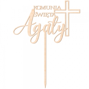 Topper - Krzyż Komunijny z imieniem (276S)