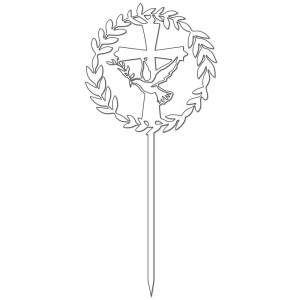 Topper - Krzyż z gołąbkiem w laurach (286B)