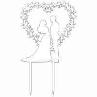 Topper - Młoda Para + Laur Serce (298B)