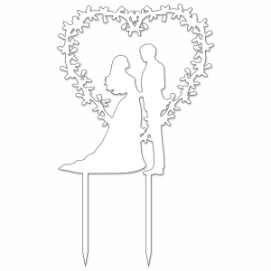 Topper - Młoda Para + Laur Serce (298B)