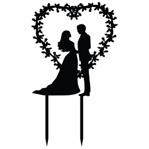 Topper - Młoda Para + Laur Serce (298C)