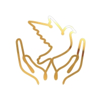 Topper na bok tortu - Dłonie z gołąbkiem - dekoracja komunijna (244LZ)