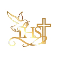 Topper na bok tortu - IHS - krzyż + gołąb - dekoracja komunijna (256LZ)