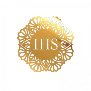 Topper na bok tortu - IHS ornament - dekoracja komunijna (300LZ)