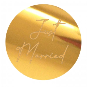 Topper na bok tortu - Kółko 6x6cm z Napisem "Just Married" (281LZ)