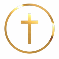 Topper na bok tortu - Krzyżyk złoty z okręgiem (214LZ)