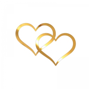 Topper na bok tortu - Serca łączone (259LZ)