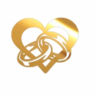 Topper na bok tortu - Serce z obrączkami (290LZ)