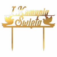 Topper - Pierwsza Komunia Święta + 2 gołębie (065LZ)