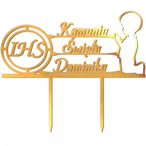 Topper Pierwsza Komunia Święta z imieniem - chłopiec (029LZ)