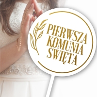 Topper - Premium Gold - Pierwsza Komunia Święta - 151N_B - Napis złoty