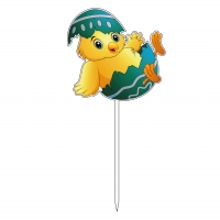 Topper z grafiką - Kurczak w pisance (11,5cm x 23cm) (116N)