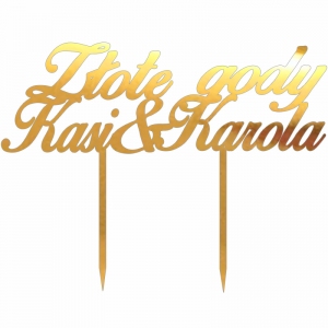 Topper - Złote gody + imiona (079LZ)