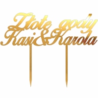 Topper - Złote gody + imiona (079LZ)