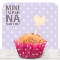 Toppery mini - dekoracja do muffinów - serduszko drewniane (10szt)