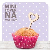 Toppery mini - dekoracja do muffinów - serduszko kontur drewniane(10szt)