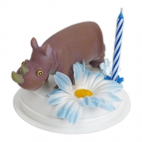 Urodziny Seria dzikie zwierzęta Nosorożec - niebieski