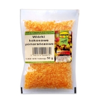 Wiórki kokosowe  pomarańczowe 50g - CARUM