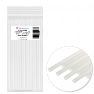 Wsporniki plastikowe transparentne do tortu piętrowego - 30cm śr. 8mm - 10szt